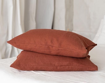 Pure Linen Pillowcase - Soft, Breathable, and Hypoallergenic Bedding for All-Season Comfort - Multiple Colors and Sizes Available.