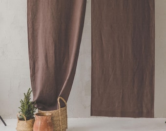 Japanese Noren Curtain, Linen Doorway Divider, Room Separator, Boho Home Decor, Natural Linen Curtain, Handcrafted Linen Noren Panel.