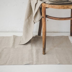 Tapis de bain en lin naturel, tapis de douche en lin lavé à la pierre, tapis de sol de salle de bain de style campagnard, tapis de bain en lin double épaisseur, tapis de bain en lin lavable.