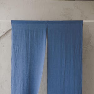 Cortina Noren de lino natural, estilo japonés, disponible en varios colores, divisor de ambientes hecho a mano, panel de puerta, decoración de lino minimalista.
