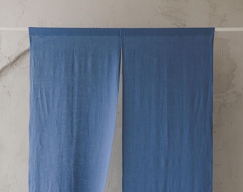 Natural Linen Noren Curtain, Japanese Style, Available in Multiple Colors, Handmade Room Divider, Doorway Panel, Minimalist Linen Decor.