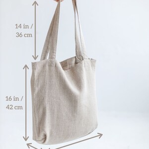 Linen tote bag, Undyed linen bag, Natural summer bag for women and men, Casual linen bag in various colors, Linen tote bag for everyday use. image 8