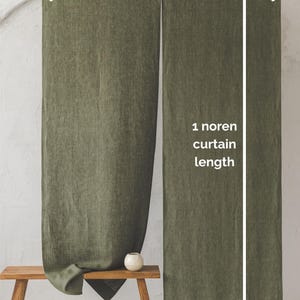 Thick Linen Noren Curtain for Doorway | Eco-Friendly Privacy Divider | Japanese Style Curtain for Homes | Sustainable Room Decor image 6