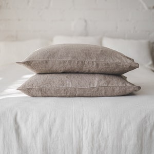 Linen pillowcase with envelope closure, Various colors available, Soft natural linen pillow cover, Standard, queen, king linen pillowcase. image 6