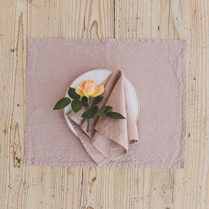 Denim blue linen napkins set, Washed linen napkins, Natural soft linen table napkins, Handmade soft linen napkins, Linen dinner napkins. image 5