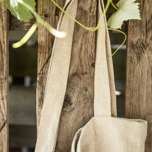 Linen tote bag, Undyed linen bag, Natural summer bag for women and men, Casual linen bag in various colors, Linen tote bag for everyday use. image 2