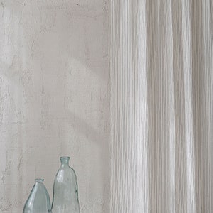 Grey linen curtain, Handcrafted custom length linen curtain, Natural linen curtain in various colors, Linen home decor, Window treatments. image 7