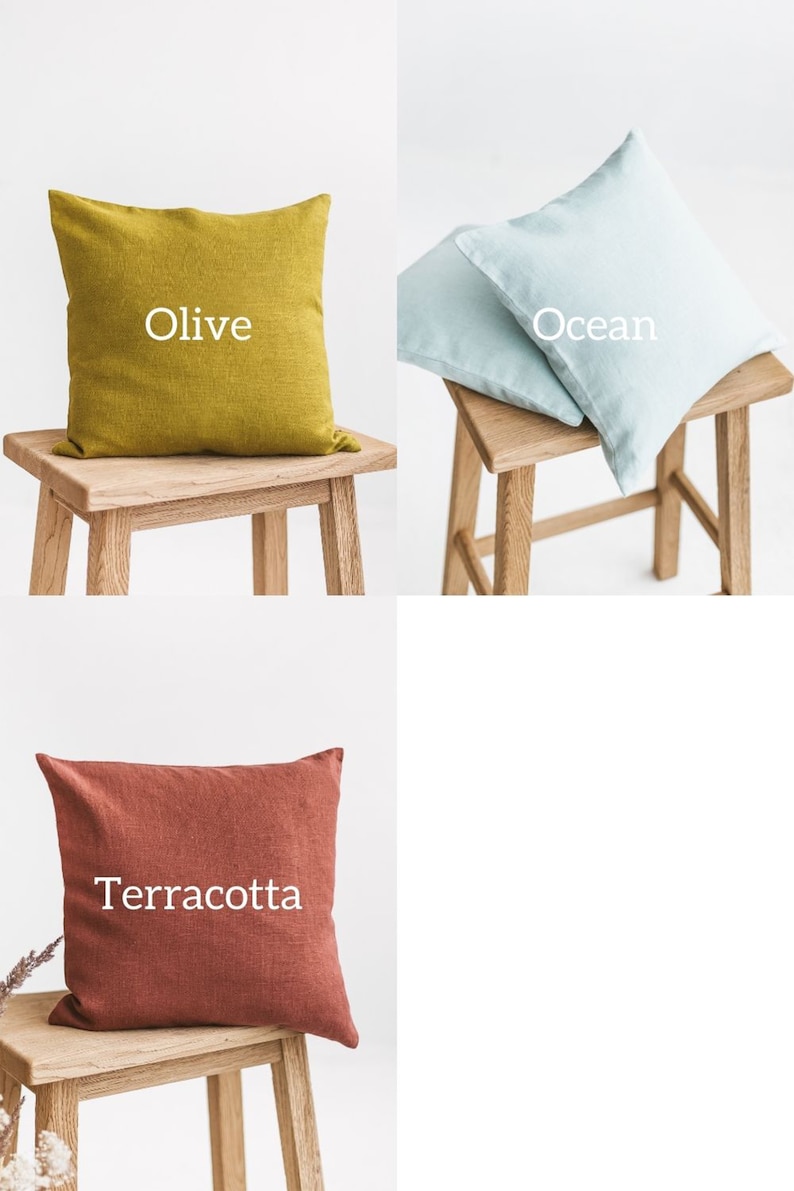 Terracotta Linen Cushion Cover Linen Decorative Pillow Cover Etsy