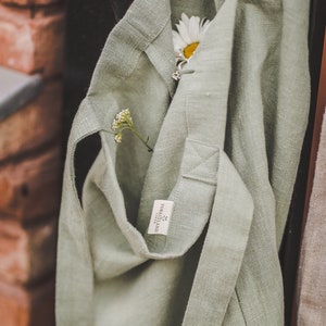 Linen tote bag, Undyed linen bag, Natural summer bag for women and men, Casual linen bag in various colors, Linen tote bag for everyday use. image 3