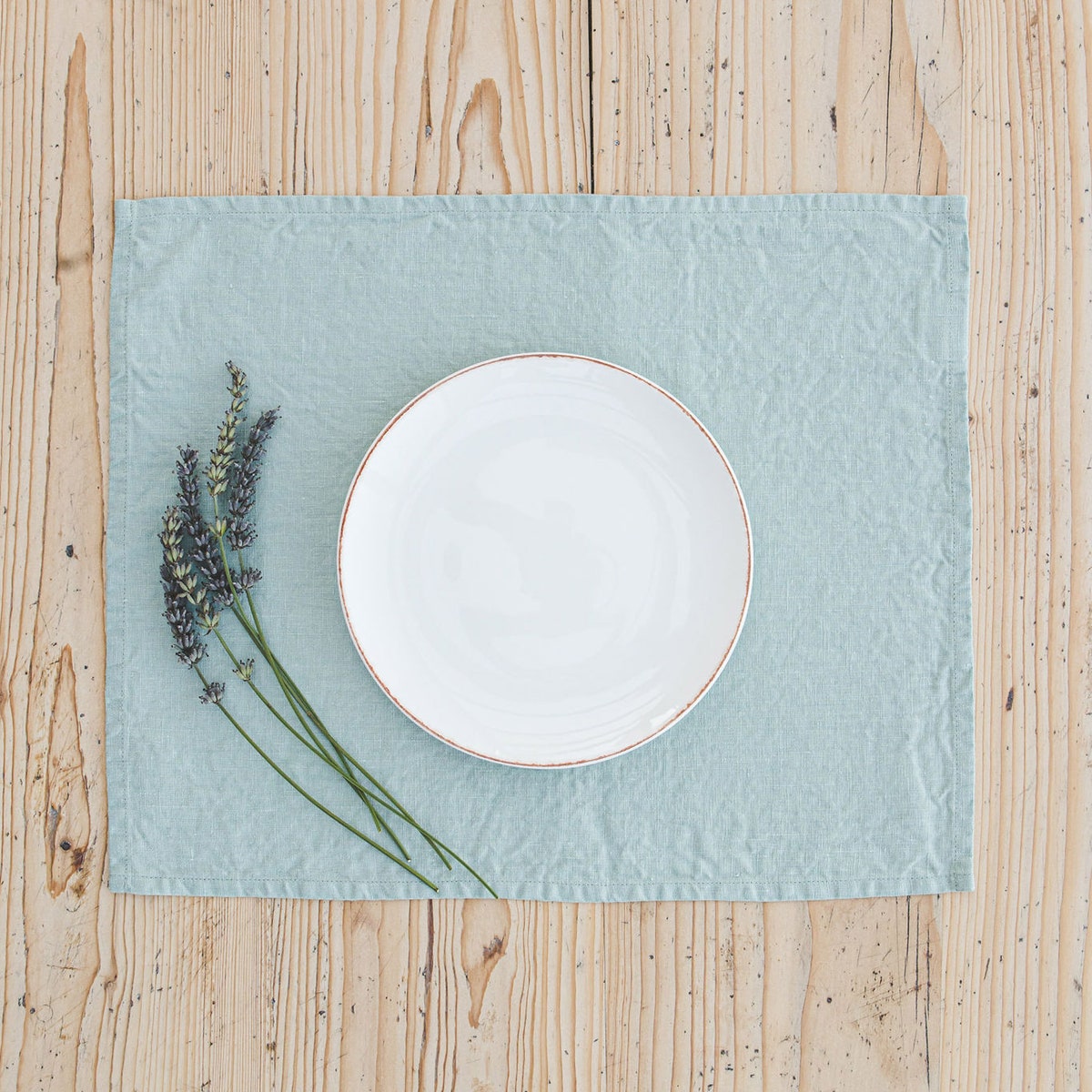 Frosty Green Linen Placemats, Set of 2