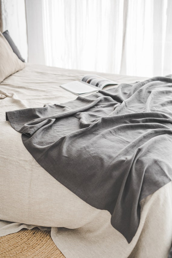 Linen Throw Blanket in Various Colors Dark Grey Linen Blanket Thick Linen Bed Throw Heavyweight Softened Linen Blanket Sofa Throw. Etsy Canada
