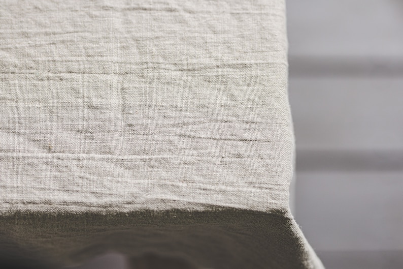 Rustic linen tablecloth, Natural tablecloth with mitered corners, Washed linen tablecloth, Heavy linen tablecloth, Undyed linen tablecloth. image 6