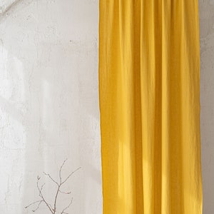 Grey linen curtain, Handcrafted custom length linen curtain, Natural linen curtain in various colors, Linen home decor, Window treatments. image 5