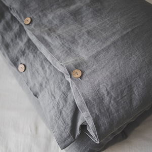 Linen duvet cover with buttons, Washed softened linen bedding, Custom size, King, Queen, Twin linen duvet cover, Natural linen bedding. image 10