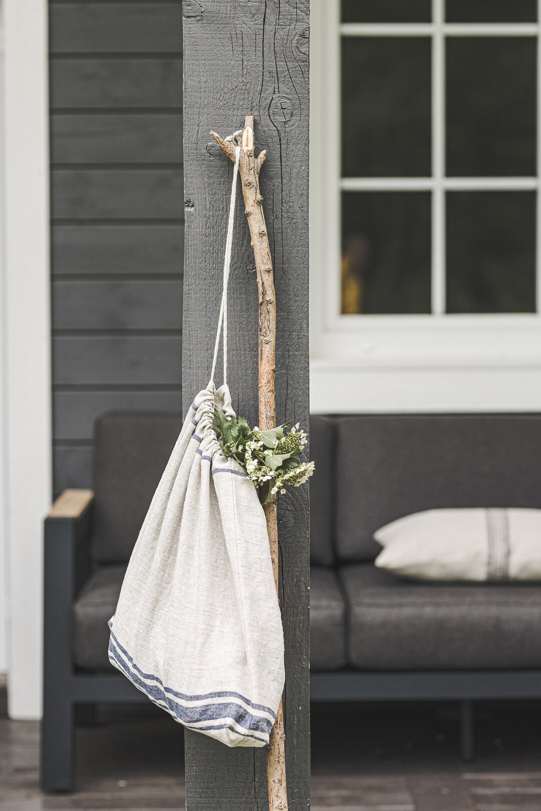 French Style Linen Drawstring Bag, Linen Storage Bag in Various Colors ...