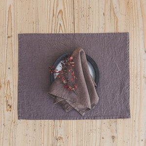 Cocoa linen napkins, Natural linen table napkins, Washed soft linen napkins, Handmade linen napkin set, Eco-friendly napkins, Table linens.