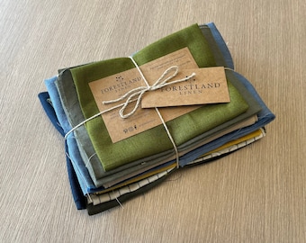 Rester av linnetyg 900 g, linnetygsrester för quiltning, broderi, hantverksprojekt, bunt med linnetygsrester, medeltjocka mjuka linnerester.