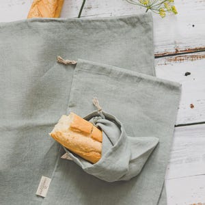 Återanvändbar brödpåse i linne – Andningsbar och tvättbar förvaring för surdeg, baguetter och hembakat bröd – Eco Kitchen Essential, linnepåse