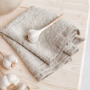 Rustic linen towels - set of 2, Natural undyed linen towels, Vintage towels, Hand towel set, Thick linen towels, Heavyweight linen towels.