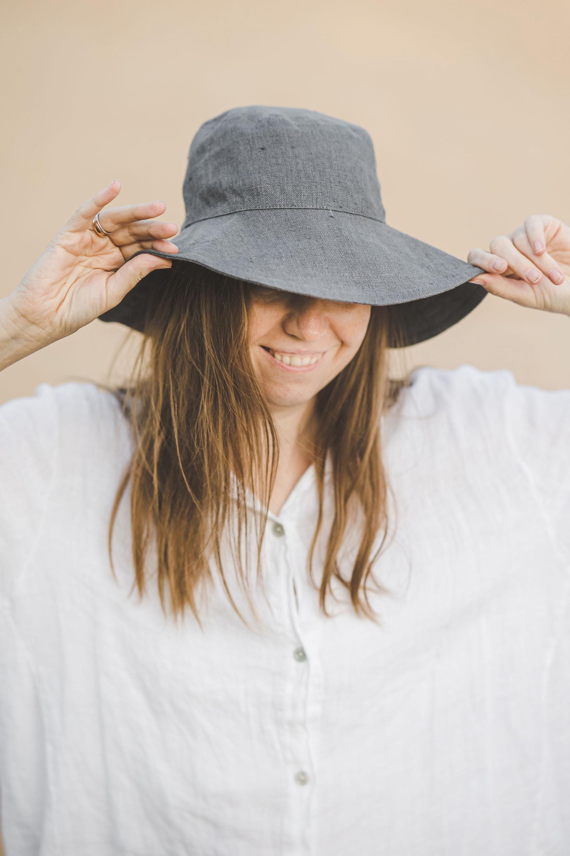 Charcoal Gray Linen Sun Hat – Soft, Lightweight, Airy  display picture 2