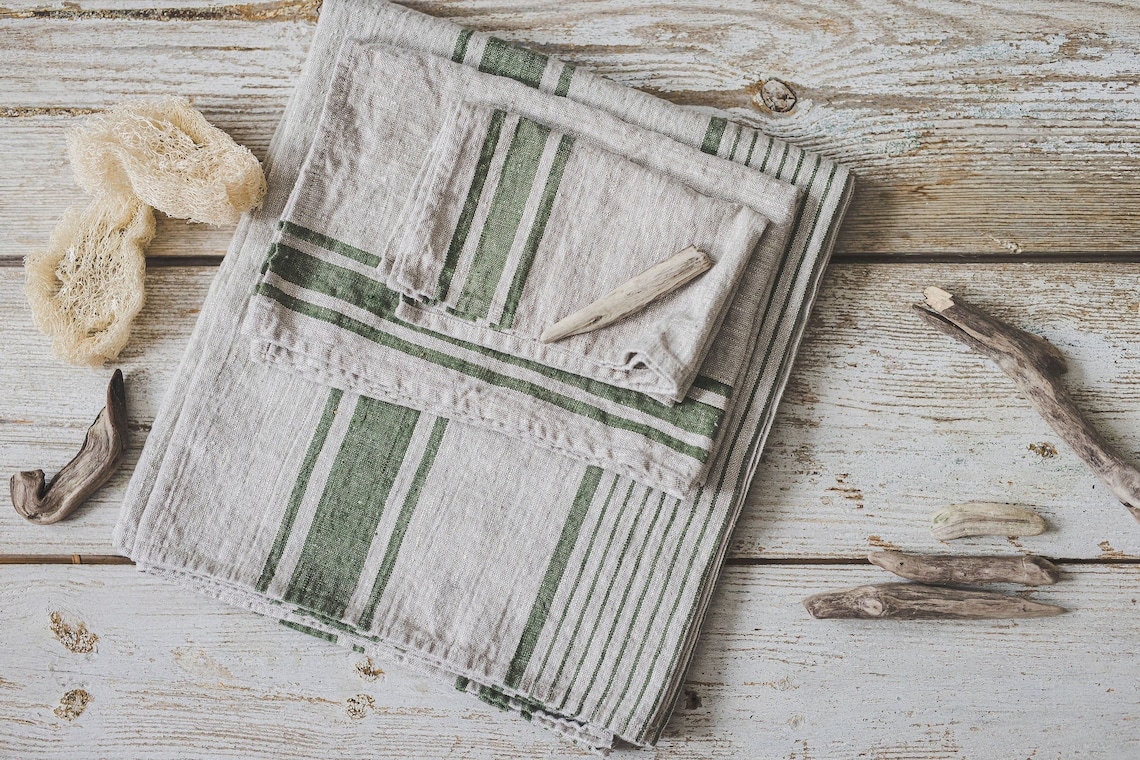 French Style Linen Bath Towels Thick Linen Towels in Various - Etsy