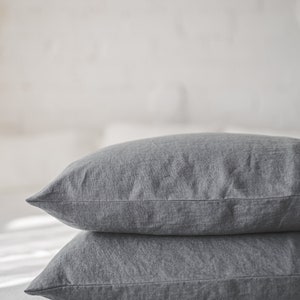 Linen pillowcase with envelope closure, Various colors available, Soft natural linen pillow cover, Standard, queen, king linen pillowcase. image 8