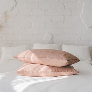 Linen pillowcase with envelope closure, Various colors available, Soft natural linen pillow cover, Standard, queen, king linen pillowcase. image 4