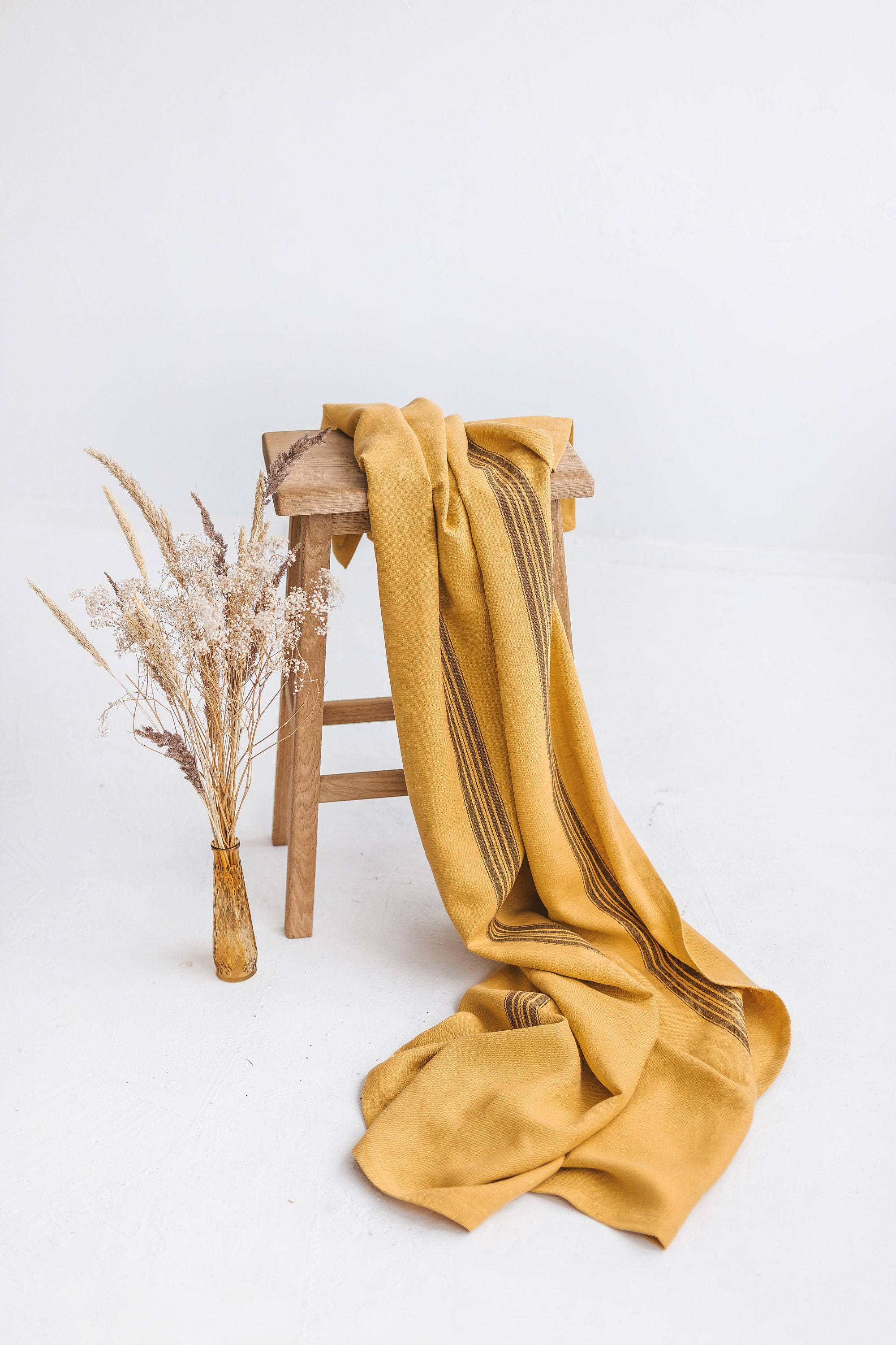 Yellow natural linen throw blanket Heavyweight linen blanket Etsy