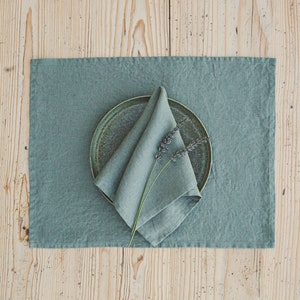 Linen napkins in gray green, Handmade natural linen napkins, Holiday table decorations, Washed soft linen napkins, Dining table napkins.