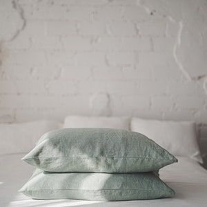 Natural linen pillowcase, Standard, queen, king, custom size pillowcases, 100% European linen pillow cover, Softened linen pillowcase. image 6