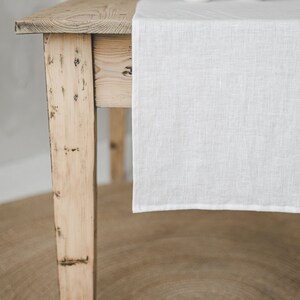 Off white linen table runner, Wedding linen table runner, Soft natural linen table runner, Linen home decor, Eco-friendly table runner. image 2