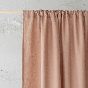 Grey linen curtain, Handcrafted custom length linen curtain, Natural linen curtain in various colors, Linen home decor, Window treatments. image 10