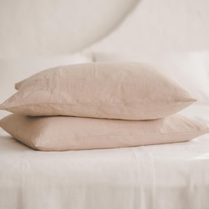 Natural Linen Pillowcase – Soft, Breathable & Hypoallergenic | Eco-Friendly, Envelope Closure for Easy Fit, Durable Flax Linen Bedding