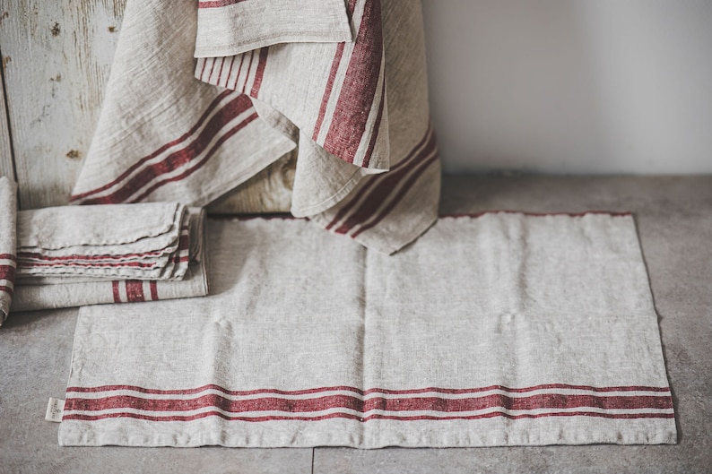 Tapis de bain en lin à la française, tapis de bain en lin épais, tapis de bain en lin double épaisseur, tapis de douche en lin naturel, tapis de bain en lin de ferme. image 8