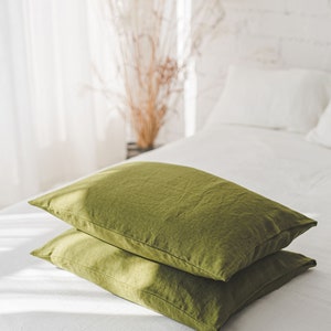 Natural linen pillowcase, Standard, queen, king, custom size pillowcases, 100% European linen pillow cover, Softened linen pillowcase. image 3
