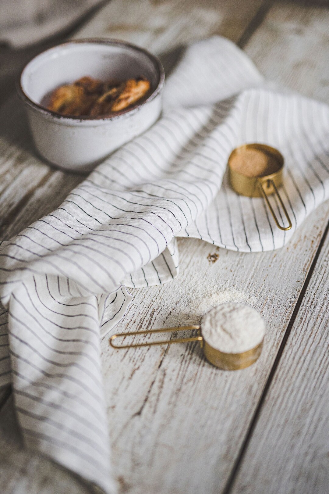 White Linen Tea Towels With Black Stripes Natural Linen Dish Etsy