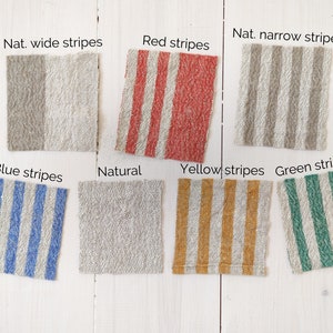 Organic linen towels - set of 2, Rustic kitchen towels, Striped linen towels in various colors, Heavyweight linen towels, Linen hand towels. image 7