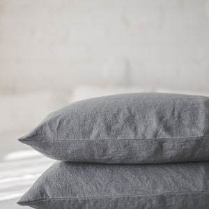 Linen pillowcase in various colors, Standard, Queen, King, Custom sizes pillow covers, Natural 100% linen cushion cover, European linen. image 8