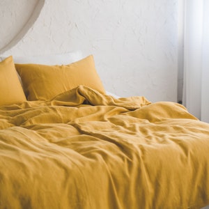 Butter Yellow Linen Duvet Cover - Made in New Zealand