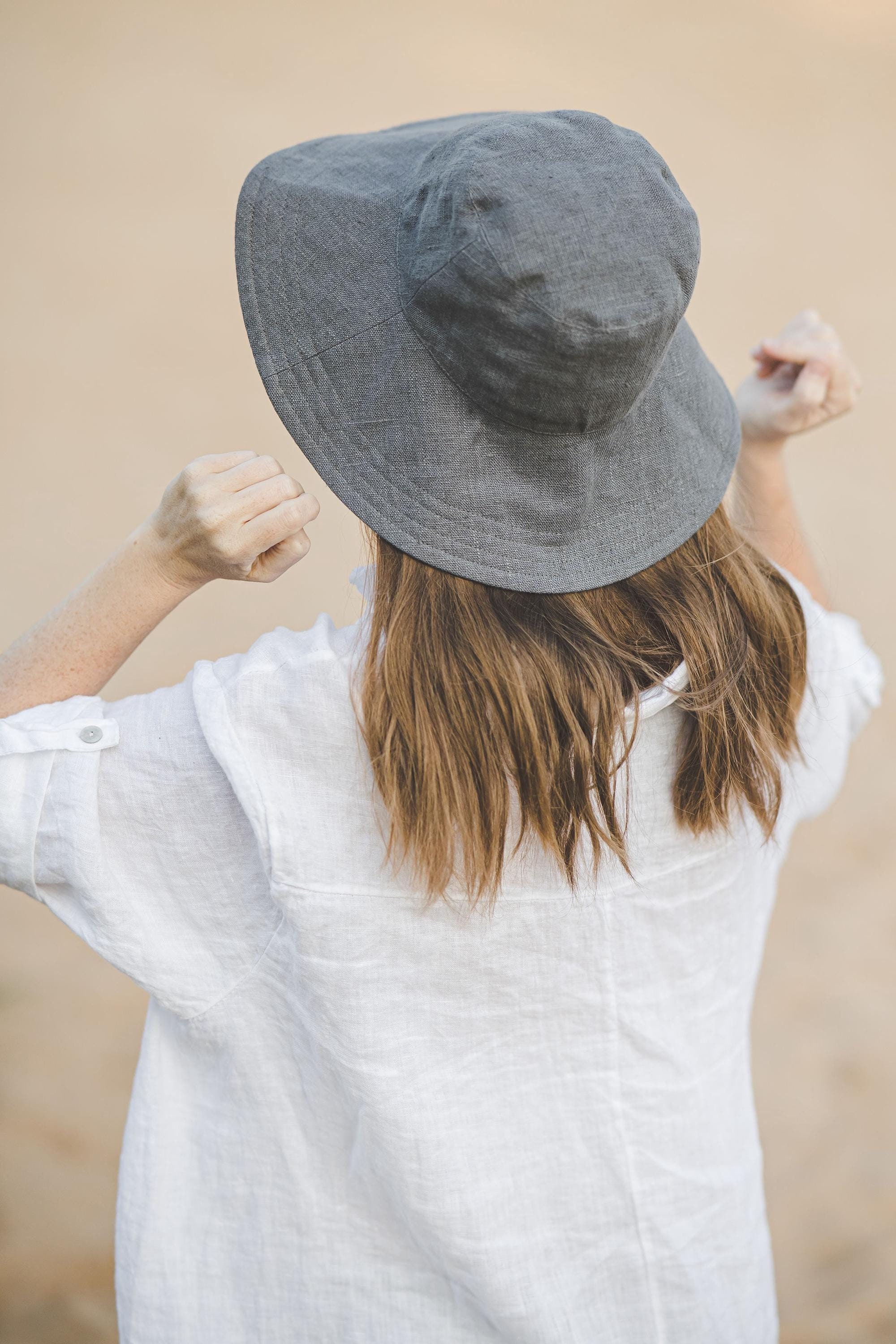 Charcoal Gray Linen Sun Hat – Soft, Lightweight, Airy, Natural