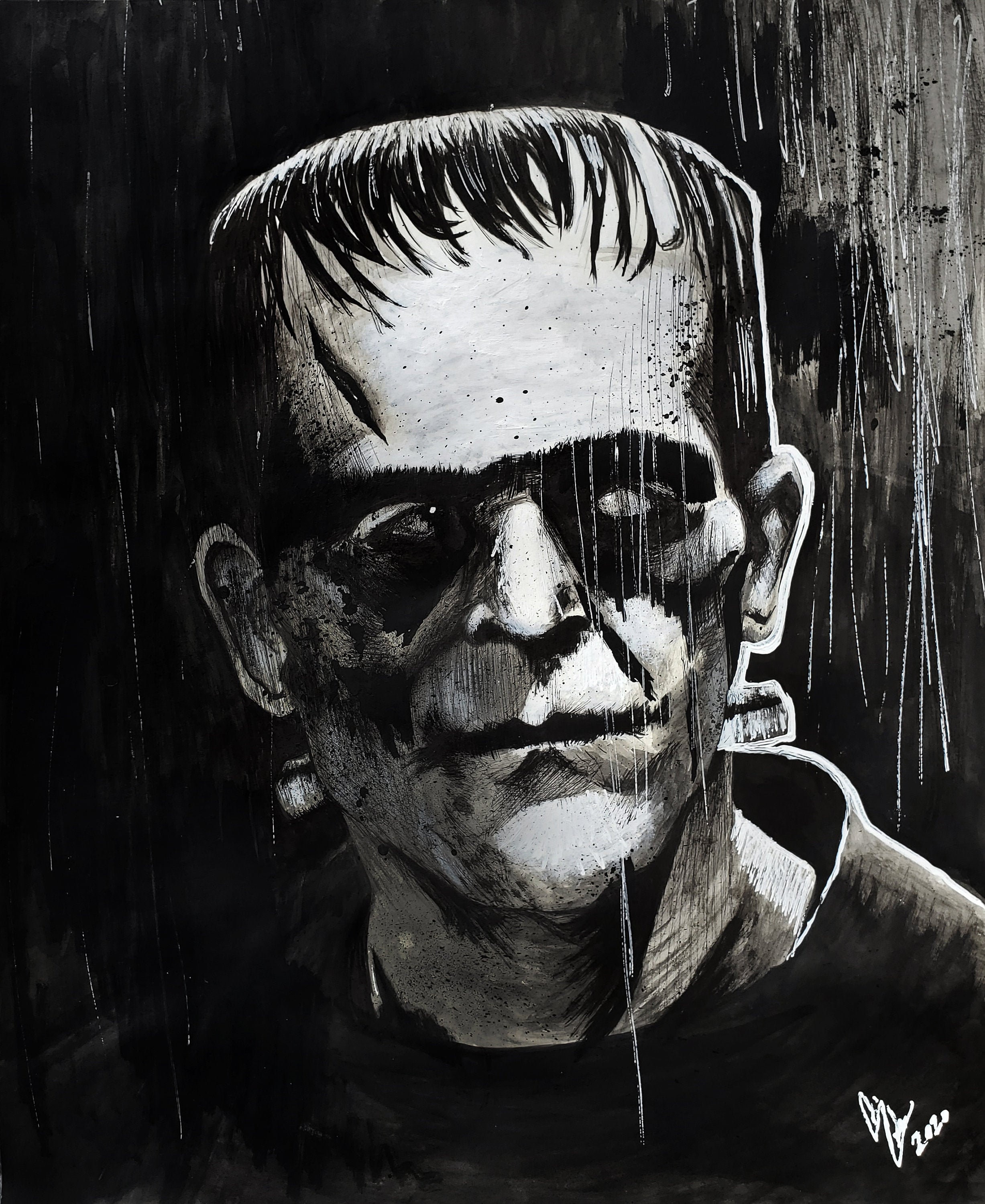 Art Print Frankenstein Art Print Boris Karloff Art Print Etsy