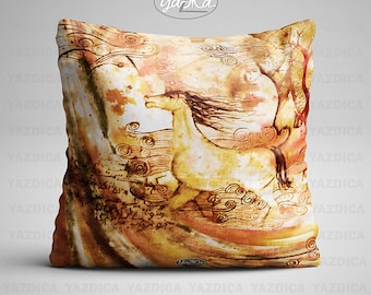 Horse Pillow Cover | Print Throw Pillow | Horse Illustration | Decorative Pillow | House Warming | Accent Pillow