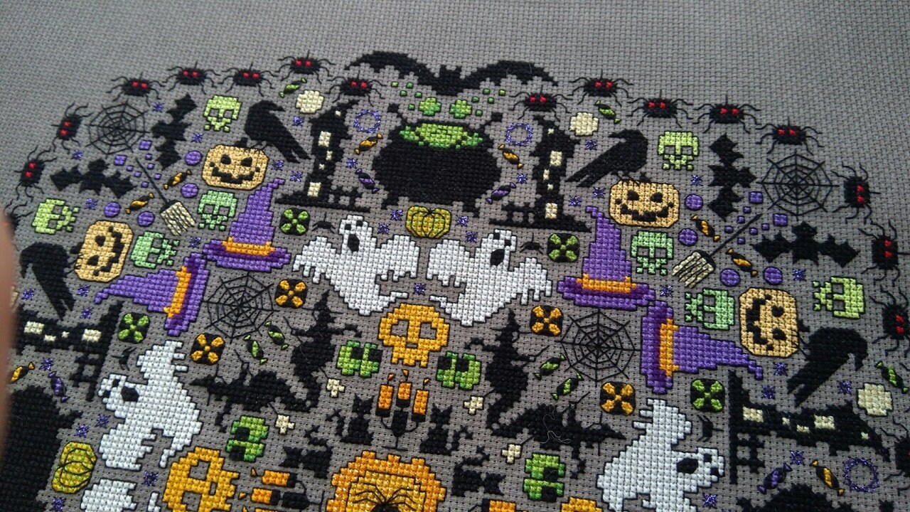 Halloween cross stitch pattern PDF digital product Etsy