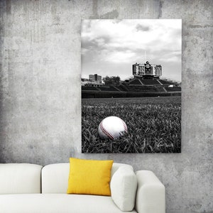 Chicago Cubs ,Wrigley Field Baseball by Will Byington Canvas, Chicago Cubs Art