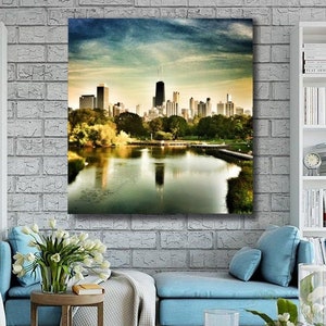 Chicago Skyline Canvas, Chicago Wall Art, Lincoln Park Chicago Photo Canvas, John Hancock Building Chicago, by Will Byington Photography