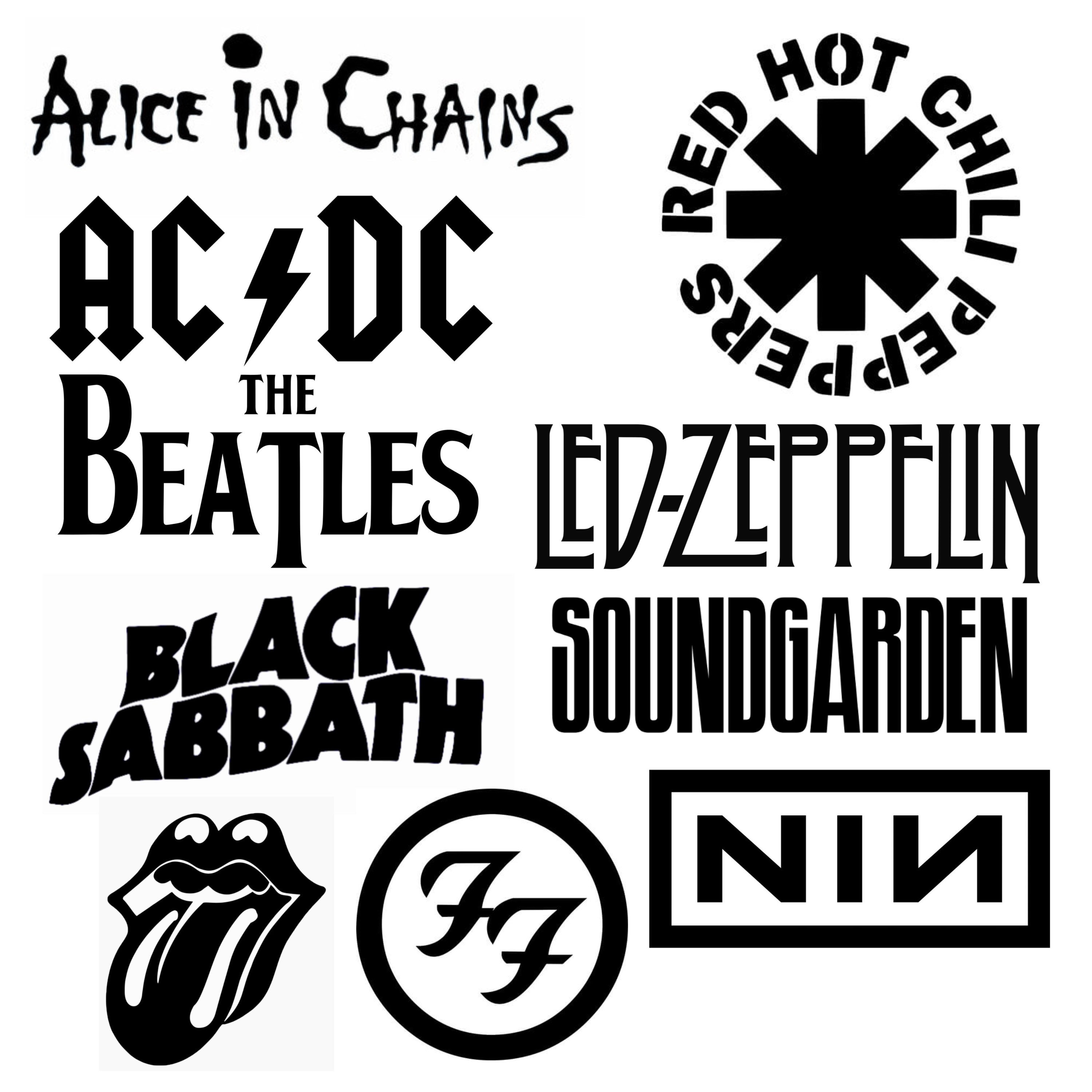 Rock Decals 10 Choices Metal Decals Rock Music Stickers Etsy