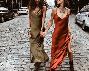 long dress satin polos