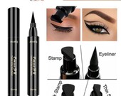 Eyeliner liquid pen precision tip sponge stamp double headed waterproof black cosmetic