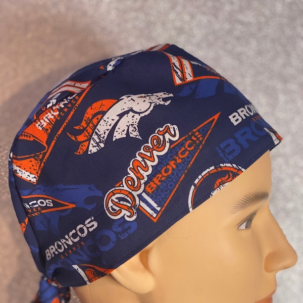 Denver Broncos Unisex scrub cap, Unisex Nurse hat, Surgical scrub hat, Medical scrub cap