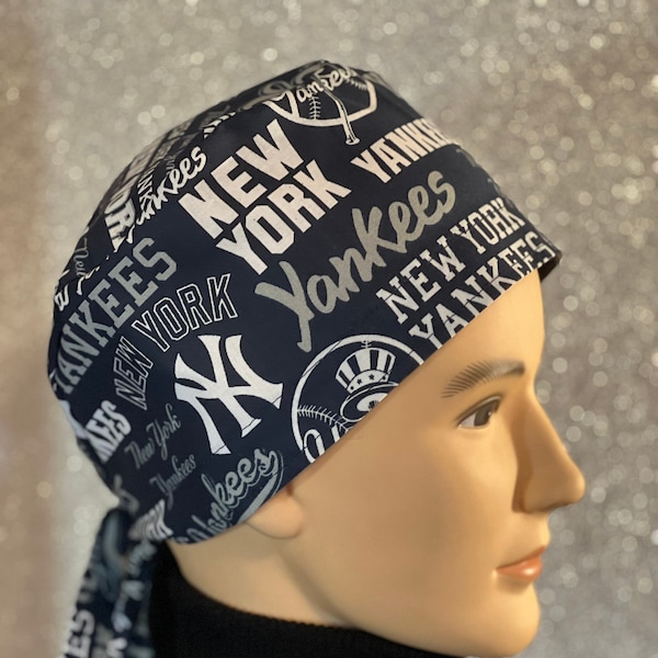 NY Yankees - New York Unisex  Style Scrub Cap, Scrub Cap, Scrub Hat, Chemo Cap, Foodservice, Healthcare Worker